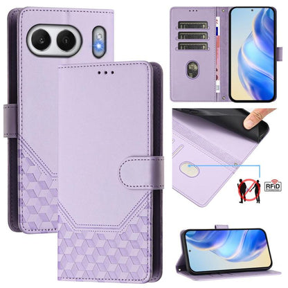 Honeycomb Embossing RFID Leather Phone Case, For OnePlus 13R / Ace 5 Pro 5G, For OnePlus Nord 4 5G, For OnePlus Nord CE4 Lite, For OnePlus Nord CE 2 Lite / Nord 2 Lite