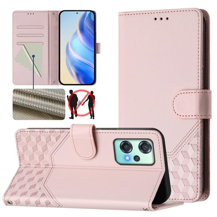 Honeycomb Embossing RFID Leather Phone Case, For OnePlus 13R / Ace 5 Pro 5G, For OnePlus Nord 4 5G, For OnePlus Nord CE4 Lite, For OnePlus Nord CE 2 Lite / Nord 2 Lite