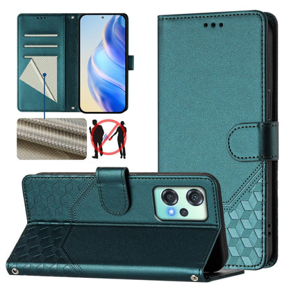 Honeycomb Embossing RFID Leather Phone Case, For OnePlus 13R / Ace 5 Pro 5G, For OnePlus Nord 4 5G, For OnePlus Nord CE4 Lite, For OnePlus Nord CE 2 Lite / Nord 2 Lite