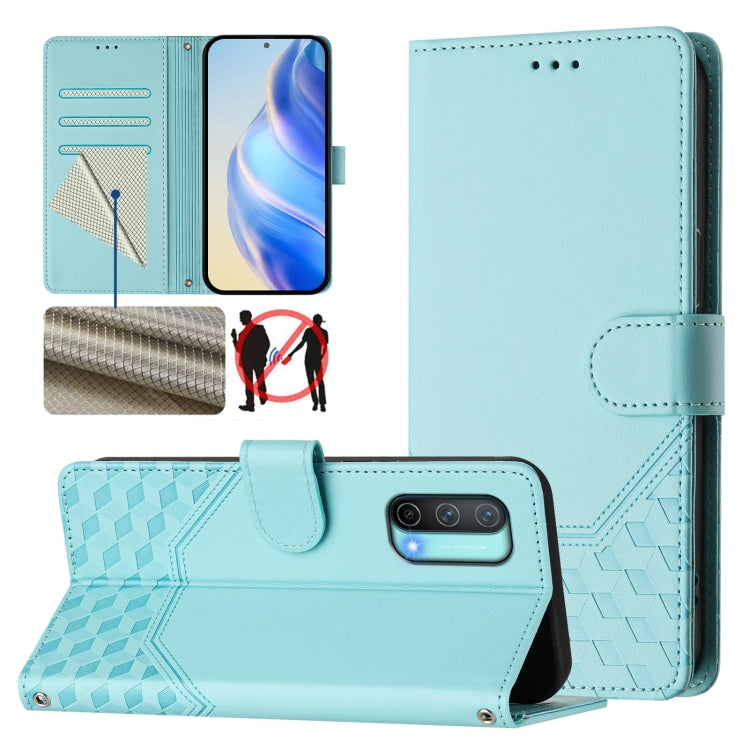 Honeycomb Embossing RFID Leather Phone Case, For OnePlus Nord CE 5G, For OnePlus Nord 2, For OnePlus 9 Pro, For OnePlus 9
