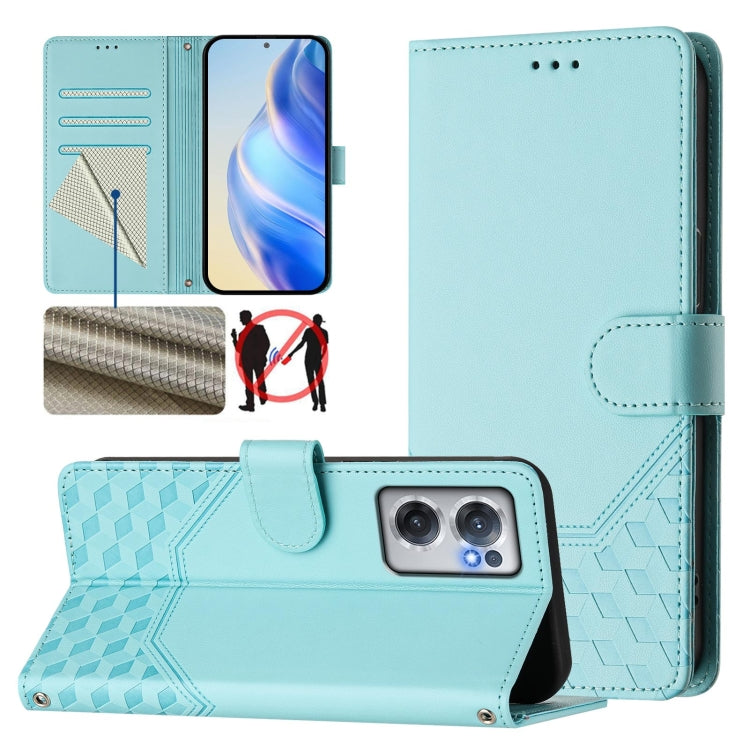 Honeycomb Embossing RFID Leather Phone Case, For OnePlus Nord CE 2 5G, For OnePlus 10 Pro 5G, For OnePlus Nord N20 5G, For OnePlus 9R