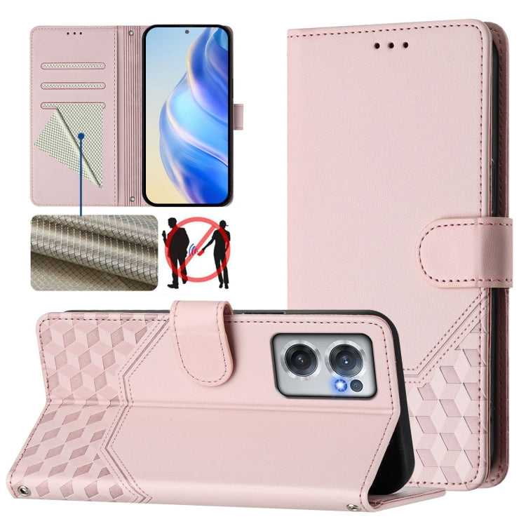 Honeycomb Embossing RFID Leather Phone Case, For OnePlus Nord CE 2 5G, For OnePlus 10 Pro 5G, For OnePlus Nord N20 5G, For OnePlus 9R