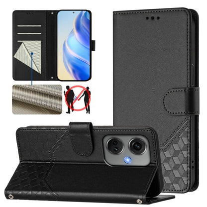 Honeycomb Embossing RFID Leather Phone Case, For OnePlus Nord CE3 5G India, For OnePlus Nord CE 3 Lite / Nord N30, For OnePlus Nord 3 / Ace 2V, For OnePlus 11R 5G Global