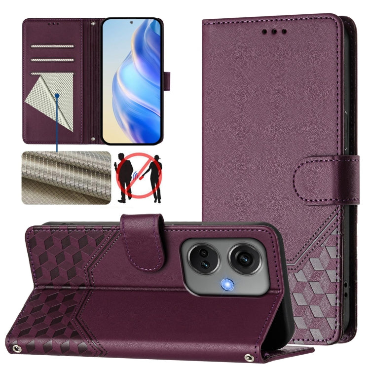Honeycomb Embossing RFID Leather Phone Case, For OnePlus Nord CE3 5G India, For OnePlus Nord CE 3 Lite / Nord N30, For OnePlus Nord 3 / Ace 2V, For OnePlus 11R 5G Global