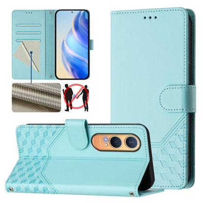 Honeycomb Embossing RFID Leather Phone Case, For OnePlus 13R / Ace 5 Pro 5G, For OnePlus Nord 4 5G, For OnePlus Nord CE4 Lite, For OnePlus Nord CE 2 Lite / Nord 2 Lite