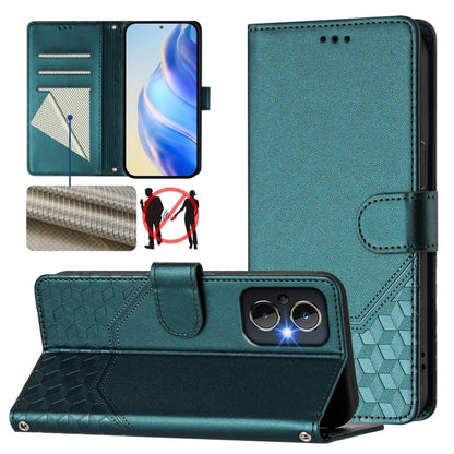 Honeycomb Embossing RFID Leather Phone Case, For OnePlus Nord CE 2 5G, For OnePlus 10 Pro 5G, For OnePlus Nord N20 5G, For OnePlus 9R