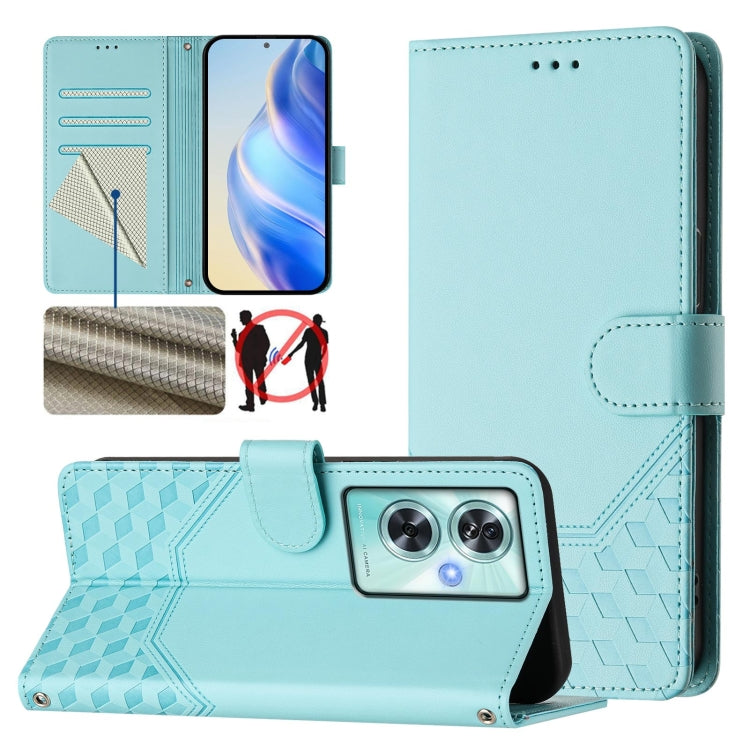 Honeycomb Embossing RFID Leather Phone Case, For OnePlus Nord N30 SE 5G, For OnePlus 12R 5G Global, For OnePlus 12 5G Global, For OnePlus Ace 2 Pro 5G