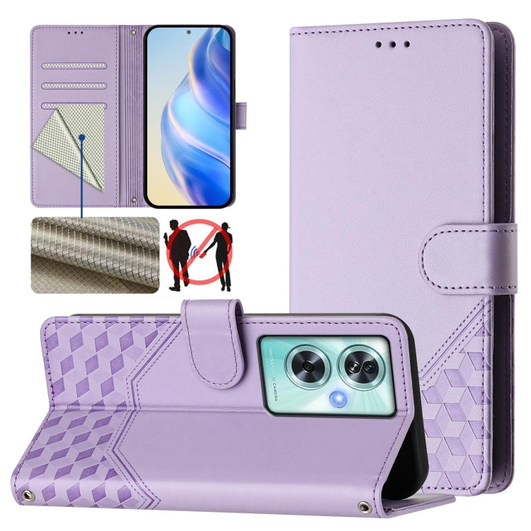 Honeycomb Embossing RFID Leather Phone Case, For OnePlus Nord N30 SE 5G, For OnePlus 12R 5G Global, For OnePlus 12 5G Global, For OnePlus Ace 2 Pro 5G