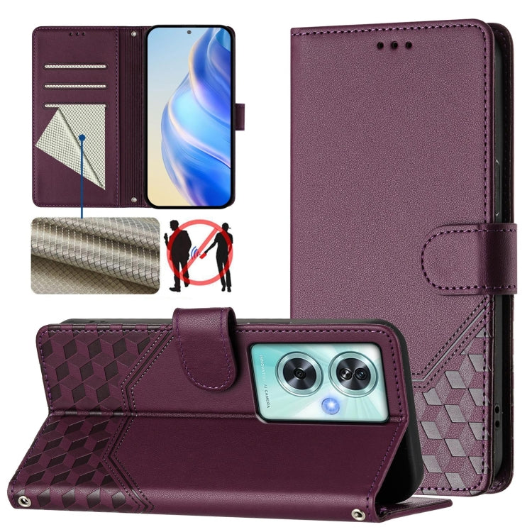 Honeycomb Embossing RFID Leather Phone Case, For OnePlus Nord N30 SE 5G, For OnePlus 12R 5G Global, For OnePlus 12 5G Global, For OnePlus Ace 2 Pro 5G