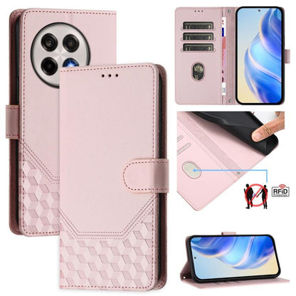 Honeycomb Embossing RFID Leather Phone Case, For OnePlus 13R / Ace 5 Pro 5G, For OnePlus Nord 4 5G, For OnePlus Nord CE4 Lite, For OnePlus Nord CE 2 Lite / Nord 2 Lite