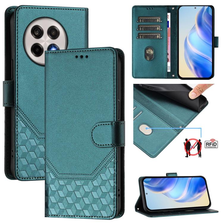 Honeycomb Embossing RFID Leather Phone Case, For OnePlus 13R / Ace 5 Pro 5G, For OnePlus Nord 4 5G, For OnePlus Nord CE4 Lite, For OnePlus Nord CE 2 Lite / Nord 2 Lite