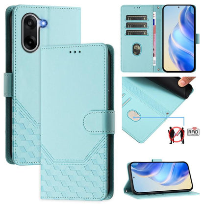 Honeycomb Embossing RFID Leather Phone Case, For OnePlus Turbo 6X Pro 5G, For OnePlus Turbo 6 / Turbo 6V, For OnePlus Ace 5 Ultra, For OnePlus Ace 5 Racing