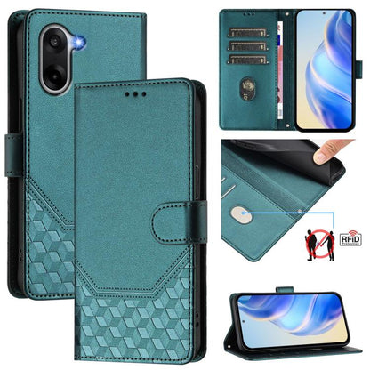 Honeycomb Embossing RFID Leather Phone Case, For OnePlus Turbo 6X Pro 5G, For OnePlus Turbo 6 / Turbo 6V, For OnePlus Ace 5 Ultra, For OnePlus Ace 5 Racing