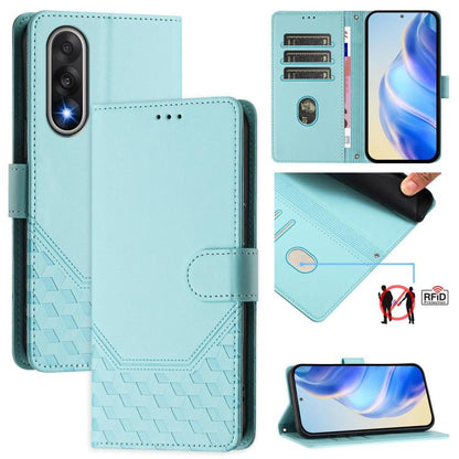 Honeycomb Embossing RFID Leather Phone Case, For OnePlus Turbo 6X Pro 5G, For OnePlus Turbo 6 / Turbo 6V, For OnePlus Ace 5 Ultra, For OnePlus Ace 5 Racing