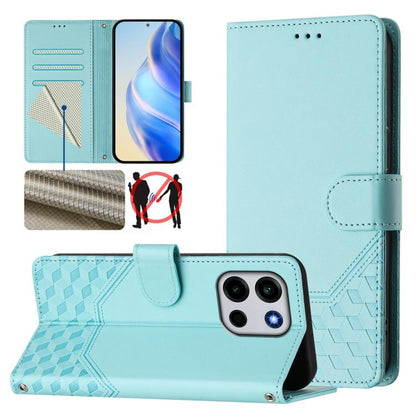 Honeycomb Embossing RFID Leather Phone Case, For OnePlus Turbo 6X Pro 5G, For OnePlus Turbo 6 / Turbo 6V, For OnePlus Ace 5 Ultra, For OnePlus Ace 5 Racing