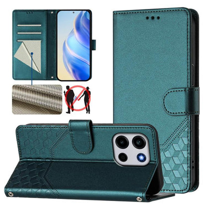 Honeycomb Embossing RFID Leather Phone Case, For OnePlus Turbo 6X Pro 5G, For OnePlus Turbo 6 / Turbo 6V, For OnePlus Ace 5 Ultra, For OnePlus Ace 5 Racing