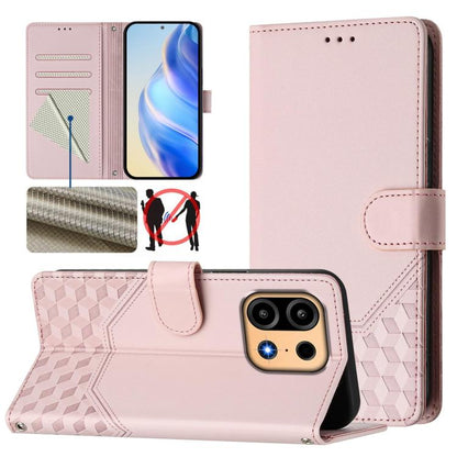 Honeycomb Embossing RFID Leather Phone Case, For OnePlus Turbo 6X Pro 5G, For OnePlus Turbo 6 / Turbo 6V, For OnePlus Ace 5 Ultra, For OnePlus Ace 5 Racing