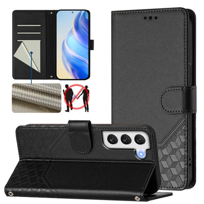 Honeycomb Embossing RFID Leather Phone Case, For Samsung Galaxy S21 FE 5G, For Samsung Galaxy S21 5G, For Samsung Galaxy S21+ 5G, For Samsung Galaxy S21 Ultra 5G