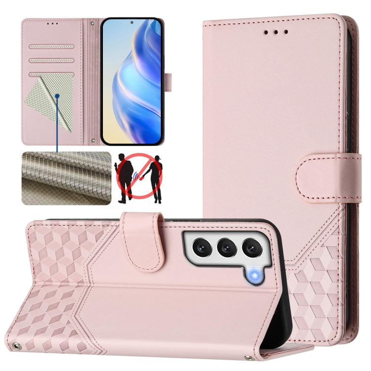 Honeycomb Embossing RFID Leather Phone Case, For Samsung Galaxy S23 5G, For Samsung Galaxy S22 Ultra 5G, For Samsung Galaxy S22+ 5G, For Samsung Galaxy S22 5G
