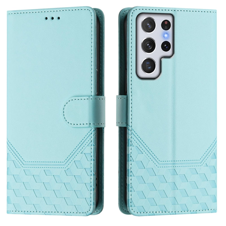 Honeycomb Embossing RFID Leather Phone Case, For Samsung Galaxy S22 Ultra 5G, For Samsung Galaxy S22+ 5G, For Samsung Galaxy S22 5G, For Samsung Galaxy S21 FE 5G