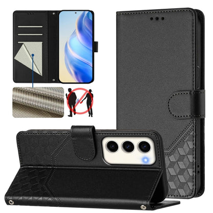 Honeycomb Embossing RFID Leather Phone Case, For Samsung Galaxy S23 5G, For Samsung Galaxy S22 Ultra 5G, For Samsung Galaxy S22+ 5G, For Samsung Galaxy S22 5G