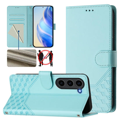Honeycomb Embossing RFID Leather Phone Case, For Samsung Galaxy S24 5G, For Samsung Galaxy S23 FE 5G, For Samsung Galaxy S23 Ultra 5G, For Samsung Galaxy S23+ 5G
