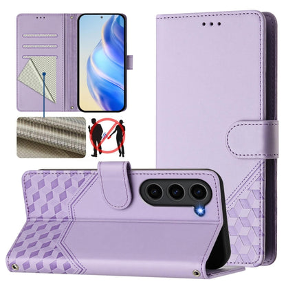 Honeycomb Embossing RFID Leather Phone Case, For Samsung Galaxy S24 5G, For Samsung Galaxy S23 FE 5G, For Samsung Galaxy S23 Ultra 5G, For Samsung Galaxy S23+ 5G
