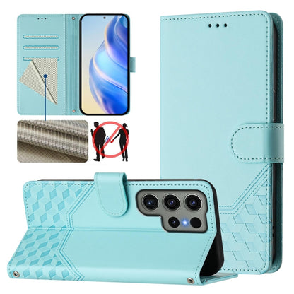 Honeycomb Embossing RFID Leather Phone Case, For Samsung Galaxy S24 5G, For Samsung Galaxy S23 FE 5G, For Samsung Galaxy S23 Ultra 5G, For Samsung Galaxy S23+ 5G