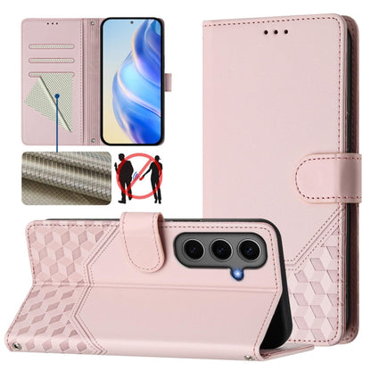 Honeycomb Embossing RFID Leather Phone Case, For Samsung Galaxy S25 Ultra 5G, For Samsung Galaxy S24 FE 5G, For Samsung Galaxy S24 Ultra 5G, For Samsung Galaxy S24+ 5G