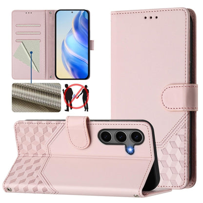 Honeycomb Embossing RFID Leather Phone Case, For Samsung Galaxy S25 Edge 5G, For Samsung Galaxy S25 5G, For Samsung Galaxy S25+ 5G, For Samsung Galaxy S25 Ultra 5G