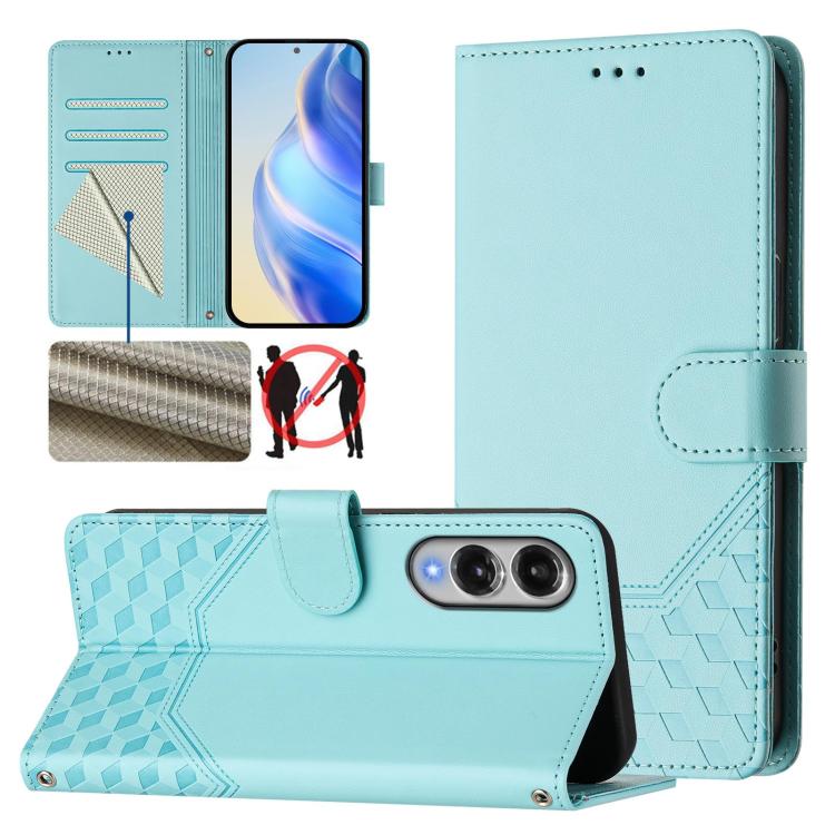 Honeycomb Embossing RFID Leather Phone Case, For Samsung Galaxy S26 5G, For Samsung Galaxy S25 Edge 5G, For Samsung Galaxy S25 5G, For Samsung Galaxy S25+ 5G