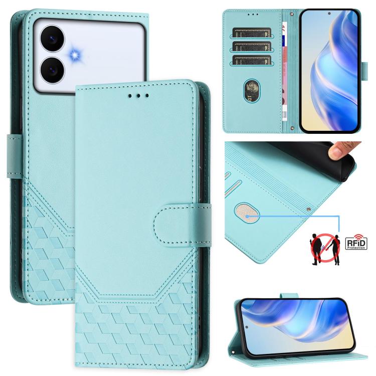 Honeycomb Embossing RFID Leather Phone Case, For Galaxy S26 FE 5G, For Samsung Galaxy S26+ 5G, For Samsung Galaxy S26 Edge 5G, For Samsung Galaxy S26 Ultra 5G