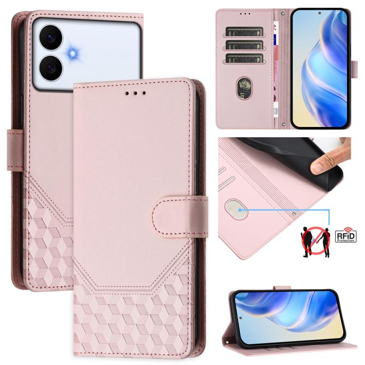 Honeycomb Embossing RFID Leather Phone Case, For Galaxy S26 FE 5G, For Samsung Galaxy S26+ 5G, For Samsung Galaxy S26 Edge 5G, For Samsung Galaxy S26 Ultra 5G