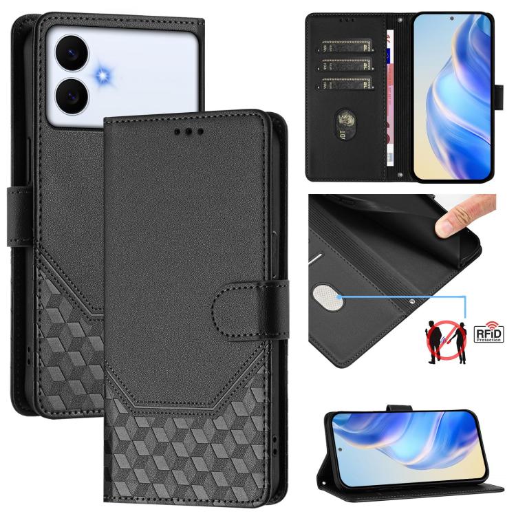 Honeycomb Embossing RFID Leather Phone Case, For Galaxy S26 FE 5G, For Samsung Galaxy S26+ 5G, For Samsung Galaxy S26 Edge 5G, For Samsung Galaxy S26 Ultra 5G