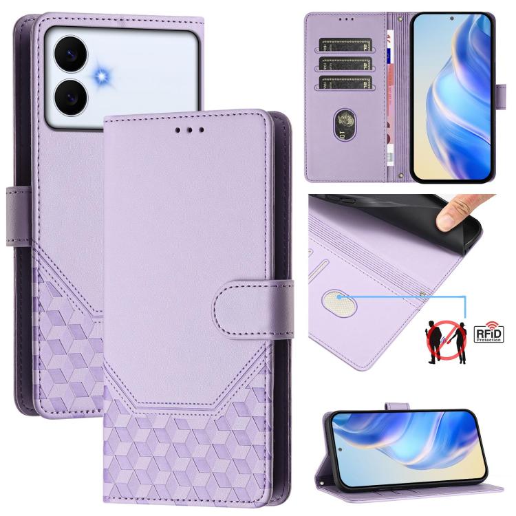 Honeycomb Embossing RFID Leather Phone Case, For Galaxy S26 FE 5G, For Samsung Galaxy S26+ 5G, For Samsung Galaxy S26 Edge 5G, For Samsung Galaxy S26 Ultra 5G