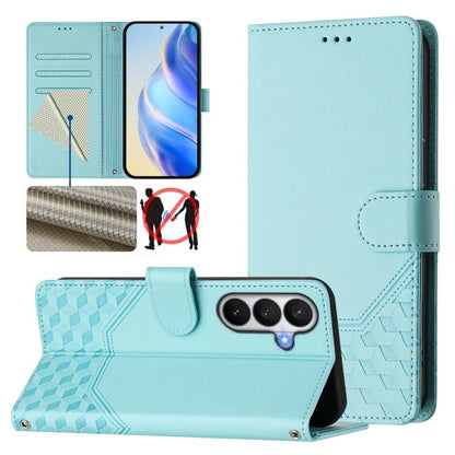 Honeycomb Embossing RFID Leather Phone Case, For Samsung Galaxy S26 5G, For Samsung Galaxy S25 Edge 5G, For Samsung Galaxy S25 5G, For Samsung Galaxy S25+ 5G