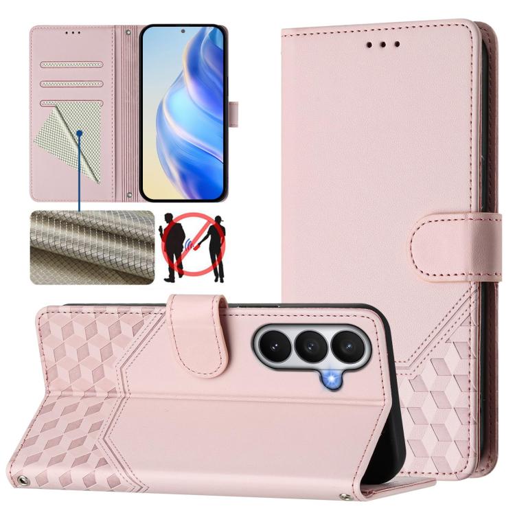 Honeycomb Embossing RFID Leather Phone Case, For Samsung Galaxy S26+ 5G, For Samsung Galaxy S26 Edge 5G, For Samsung Galaxy S26 Ultra 5G, For Samsung Galaxy S26 5G