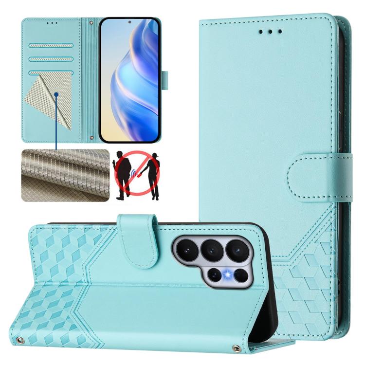 Honeycomb Embossing RFID Leather Phone Case, For Samsung Galaxy S26+ 5G, For Samsung Galaxy S26 Edge 5G, For Samsung Galaxy S26 Ultra 5G, For Samsung Galaxy S26 5G