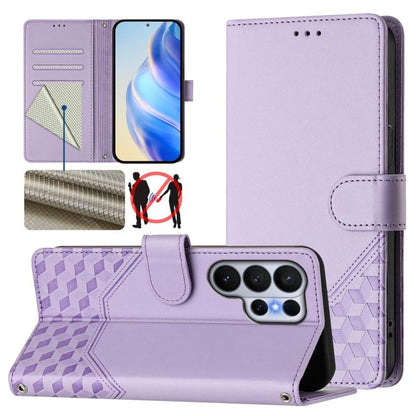 Honeycomb Embossing RFID Leather Phone Case, For Samsung Galaxy S26+ 5G, For Samsung Galaxy S26 Edge 5G, For Samsung Galaxy S26 Ultra 5G, For Samsung Galaxy S26 5G