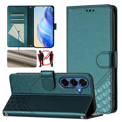 Honeycomb Embossing RFID Leather Phone Case, For Galaxy S26 FE 5G, For Samsung Galaxy S26+ 5G, For Samsung Galaxy S26 Edge 5G, For Samsung Galaxy S26 Ultra 5G