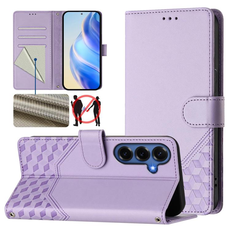 Honeycomb Embossing RFID Leather Phone Case, For Samsung Galaxy S26+ 5G, For Samsung Galaxy S26 Edge 5G, For Samsung Galaxy S26 Ultra 5G, For Samsung Galaxy S26 5G