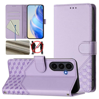 Honeycomb Embossing RFID Leather Phone Case, For Galaxy S26 FE 5G, For Samsung Galaxy S26+ 5G, For Samsung Galaxy S26 Edge 5G, For Samsung Galaxy S26 Ultra 5G
