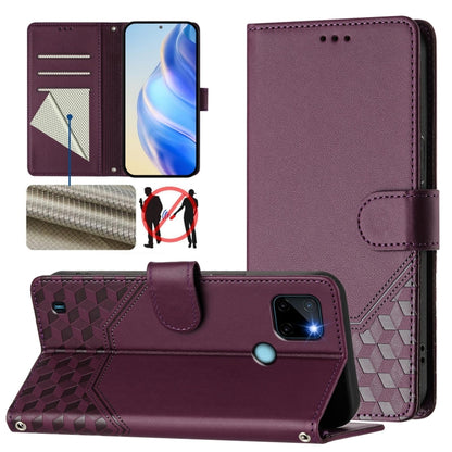 Honeycomb Embossing RFID Leather Phone Case, For Realme 9 Pro+ 5G / 9 4G Global, For Realme GT Neo 3, For Realme 9 Pro 5G Global, For Realme C21Y