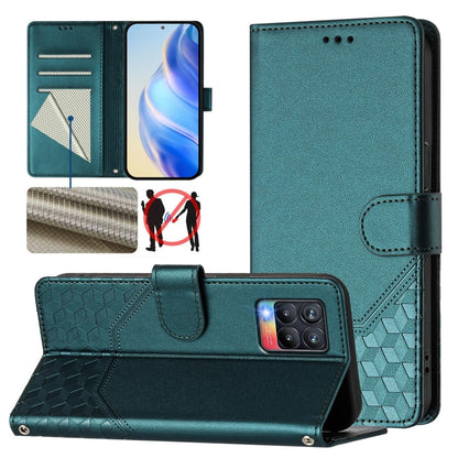 Honeycomb Embossing RFID Leather Phone Case, For Realme C25 / C15 / C12 / C25s, For Realme 8 5G / V13 5G / Q3 5G, For Realme 8 4G / 8 Pro 4G, For Realme GT 5G / GT Neo 5G