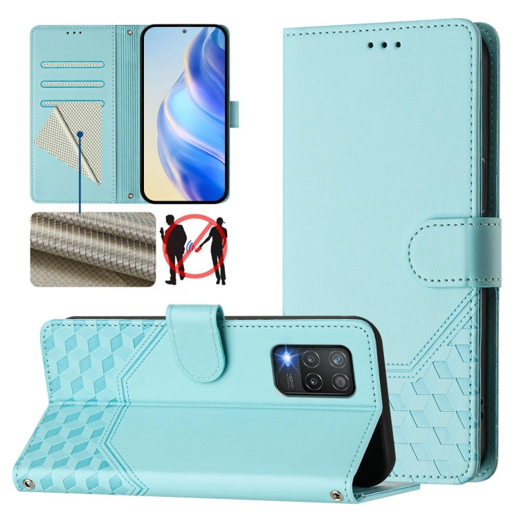 Honeycomb Embossing RFID Leather Phone Case, For Realme C25 / C15 / C12 / C25s, For Realme 8 5G / V13 5G / Q3 5G, For Realme 8 4G / 8 Pro 4G, For Realme GT 5G / GT Neo 5G