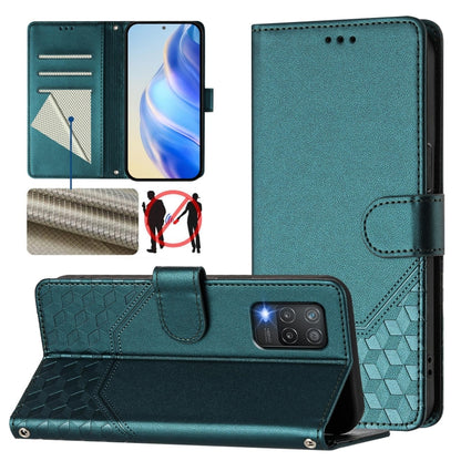 Honeycomb Embossing RFID Leather Phone Case, For Realme C25 / C15 / C12 / C25s, For Realme 8 5G / V13 5G / Q3 5G, For Realme 8 4G / 8 Pro 4G, For Realme GT 5G / GT Neo 5G
