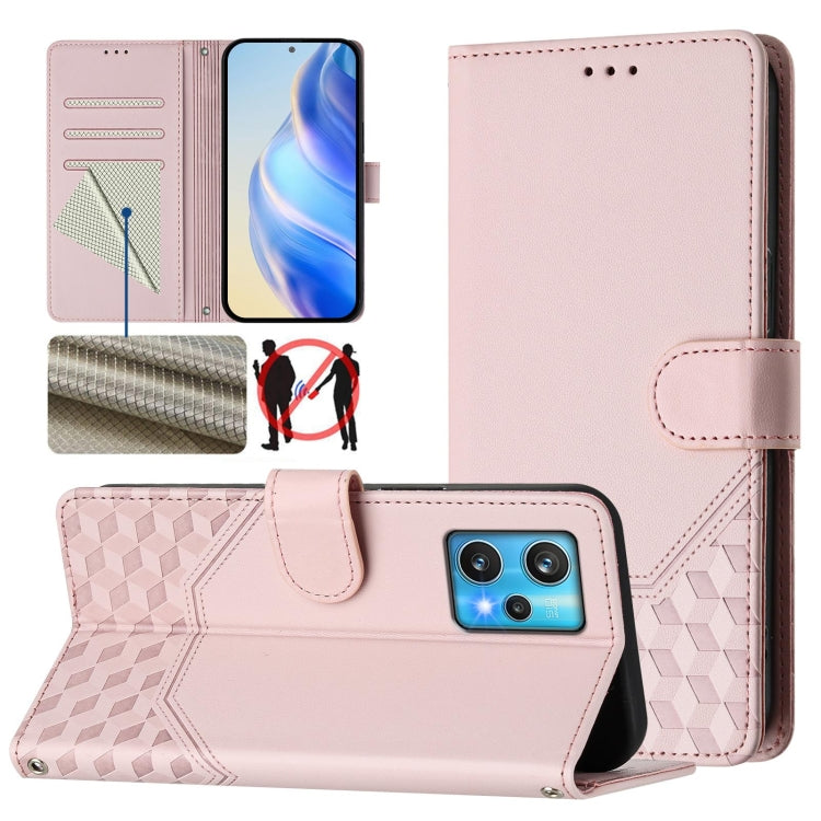 Honeycomb Embossing RFID Leather Phone Case, For Realme 9 Pro+ 5G / 9 4G Global, For Realme GT Neo 3, For Realme 9 Pro 5G Global, For Realme C21Y