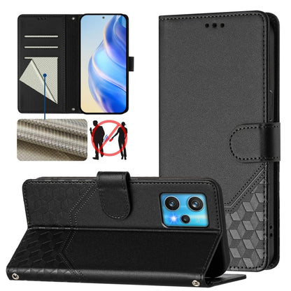 Honeycomb Embossing RFID Leather Phone Case, For Realme 9 Pro+ 5G / 9 4G Global, For Realme GT Neo 3, For Realme 9 Pro 5G Global, For Realme C21Y