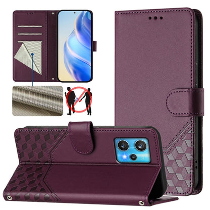 Honeycomb Embossing RFID Leather Phone Case, For Realme 9 Pro+ 5G / 9 4G Global, For Realme GT Neo 3, For Realme 9 Pro 5G Global, For Realme C21Y