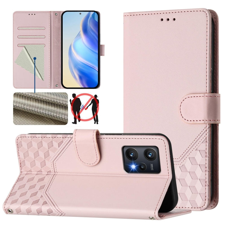 Honeycomb Embossing RFID Leather Phone Case, For Realme 9 Pro+ 5G / 9 4G Global, For Realme GT Neo 3, For Realme 9 Pro 5G Global, For Realme C21Y